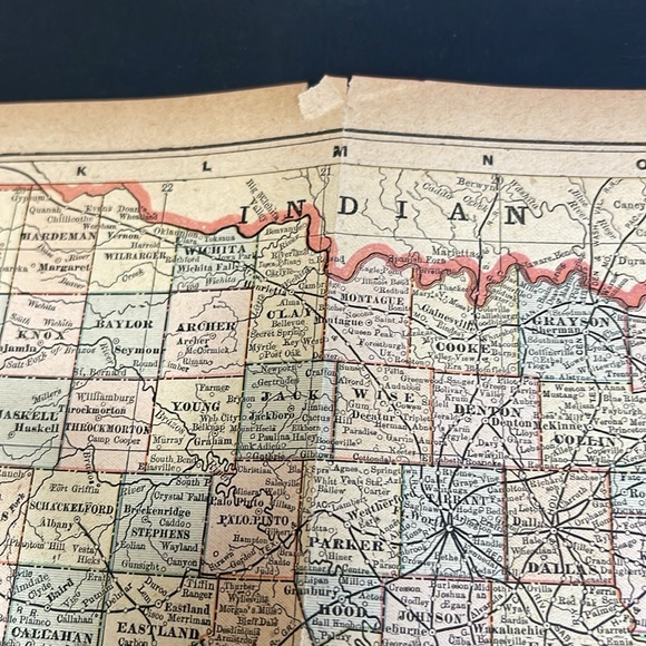 Antiquarian Map of Texas: Fragile; Ready to Matt/Frame:Circa 1892. (Reserved) - Picture 9 of 9